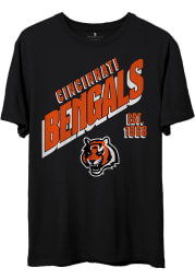 Junk Food Clothing Cincinnati Bengals Black NFL SLANT Short Sleeve T Shirt