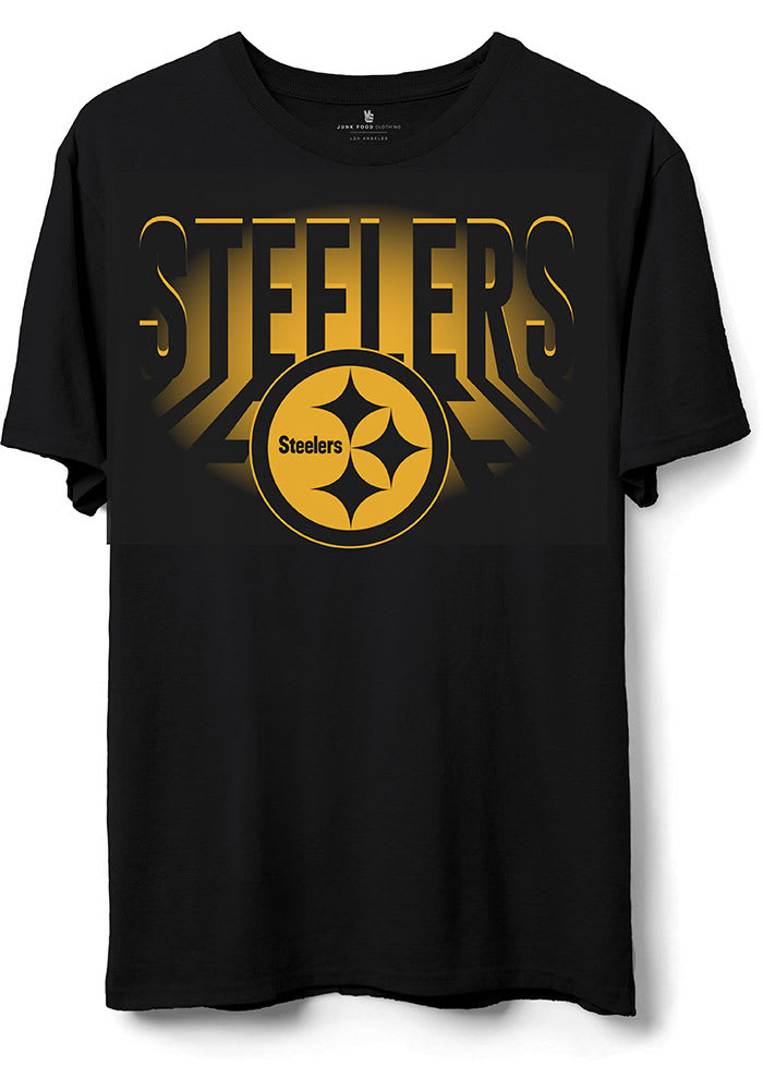 Junk Food Clothing Pittsburgh Steelers Black SPOTLIGHT Short Sleeve T Shirt