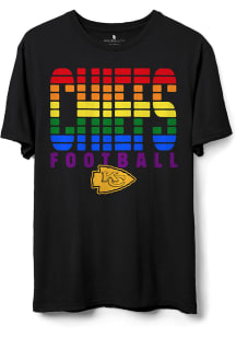 Junk Food Clothing Kansas City Chiefs Black Rainbow Short Sleeve T Shirt