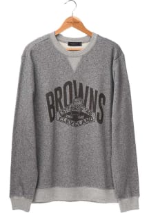Junk Food Clothing Cleveland Browns Mens Grey Formation Fleece Long Sleeve Crew Sweatshirt