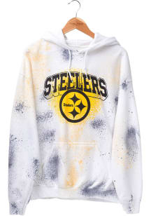 Junk Food Clothing Pittsburgh Steelers Mens White Flea Market Tie-Dye Fashion Hood