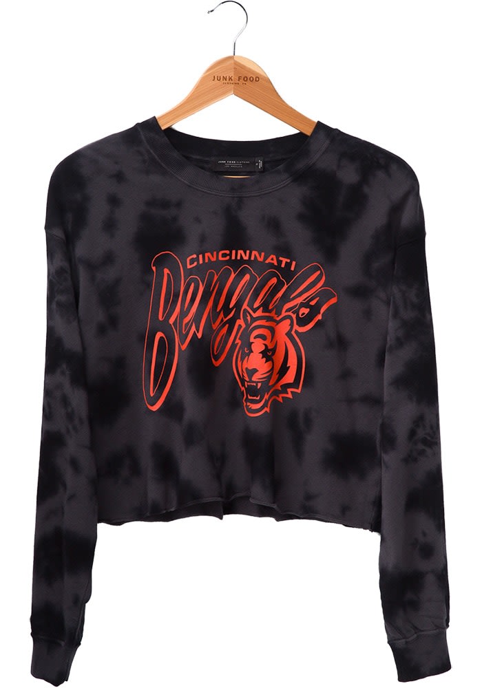 Junk Food Clothing Cincinnati Bengals Womens Black Cloud Crew Sweatshirt