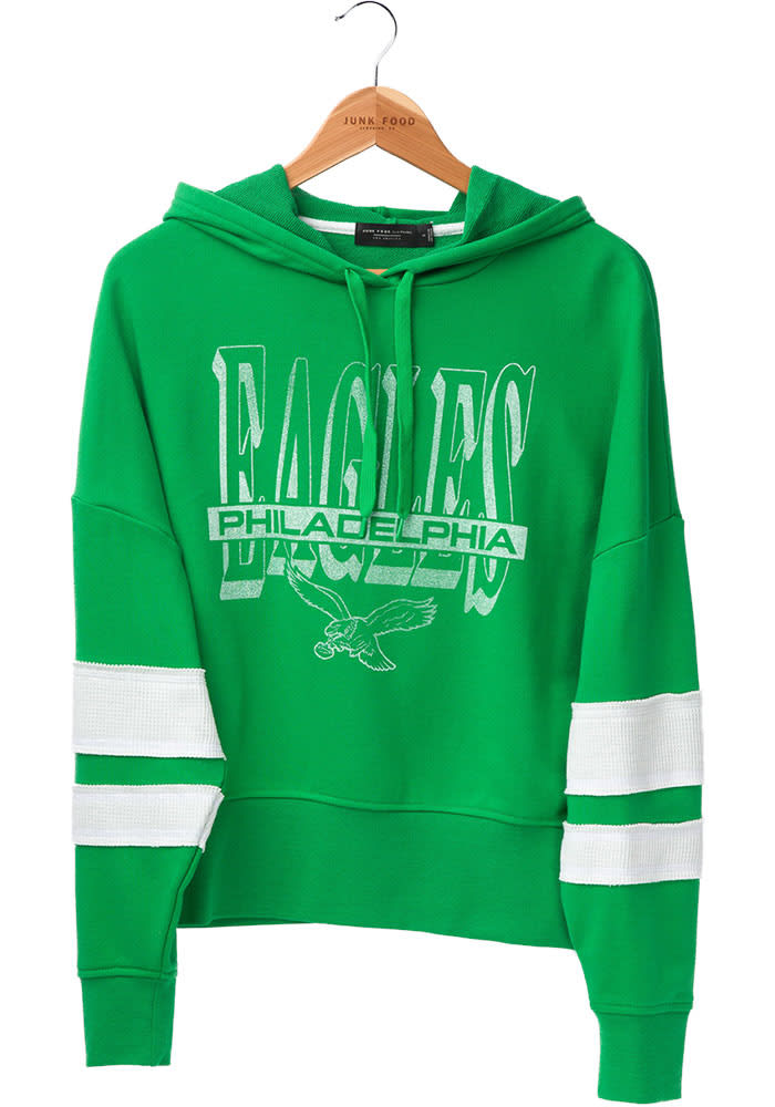 Philadelphia Eagles Junk Food Clothing Crew Sweatshirt Womens Kelly Green  Kickoff Long Sleeve