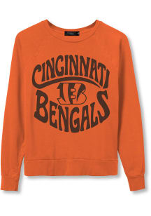 Junk Food Clothing Cincinnati Bengals Womens Orange Raglan Crew Sweatshirt