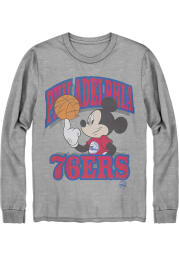 Junk Food Clothing Philadelphia 76ers Grey Disney Long Sleeve Fashion T Shirt