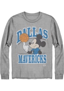 Junk Food Clothing Dallas Mavericks Grey Disney Long Sleeve Fashion T Shirt