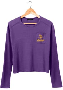 Junk Food Clothing Minnesota Vikings Womens Purple Pocket Thermal LS Tee