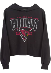 Junk Food Clothing Arizona Cardinals Womens Black Endzone Cropped Hooded Sweatshirt