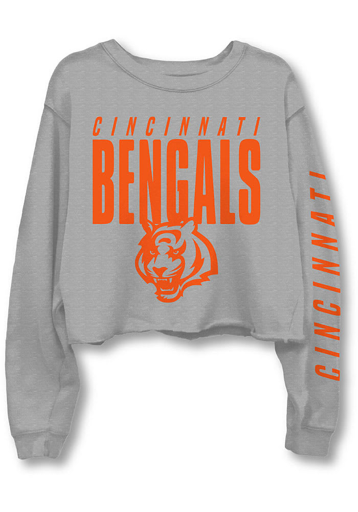 Cincinnati Bengals Womens Oatmeal Mainstream Long Sleeve Crew Sweatshirt