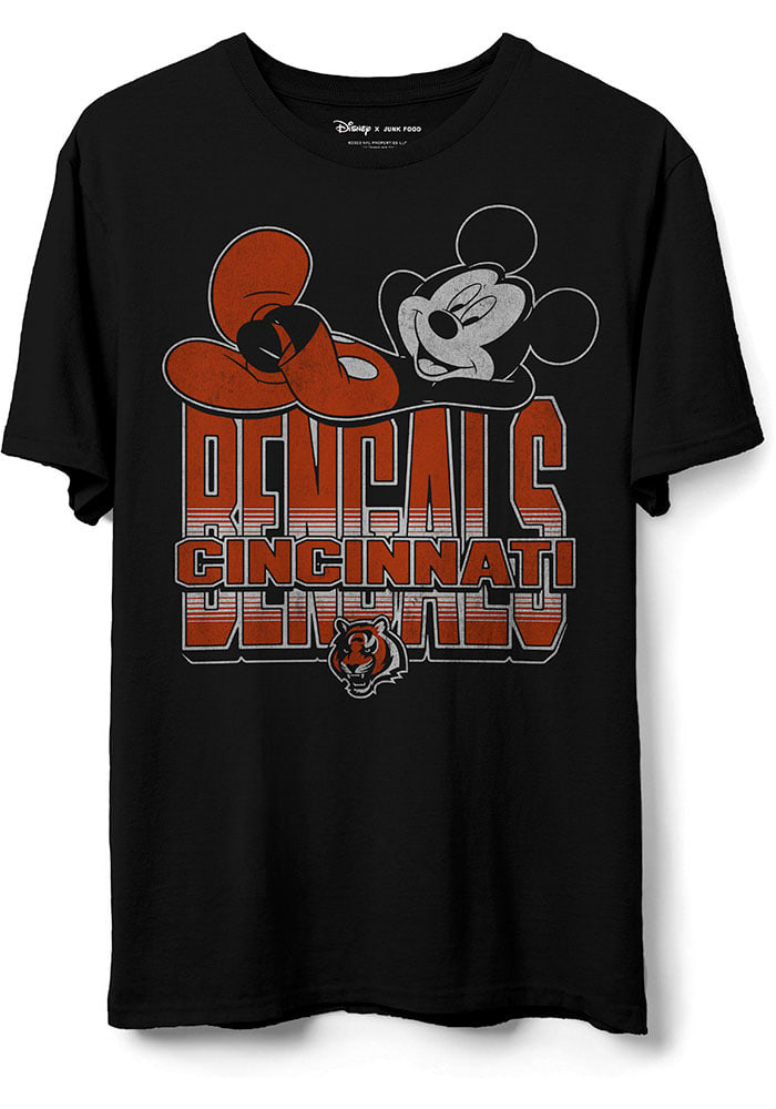 Junk Food Clothing Cincinnati Bengals Black Mickey Kick Back Short Sleeve T Shirt