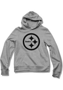 Junk Food Clothing Pittsburgh Steelers Mens Grey PULLOVER Fashion Hood