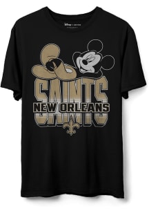 Junk Food Clothing New Orleans Saints Black Mickey Kick Back Short Sleeve T Shirt