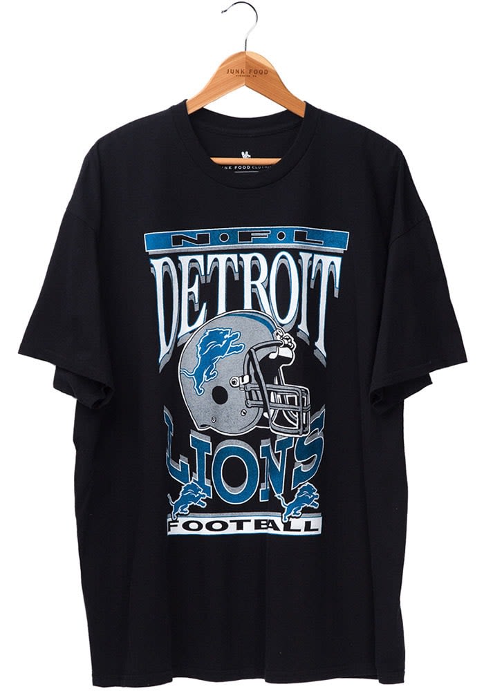 Junk Food Clothing Detroit Lions Womens Helmet T Shirt Black 9585