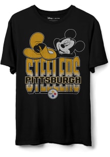 Junk Food Clothing Pittsburgh Steelers Black Mickey Kick Back Short Sleeve T Shirt