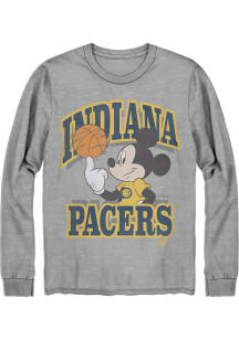Junk Food Clothing Indiana Pacers Grey Mickey Long Sleeve Fashion T Shirt