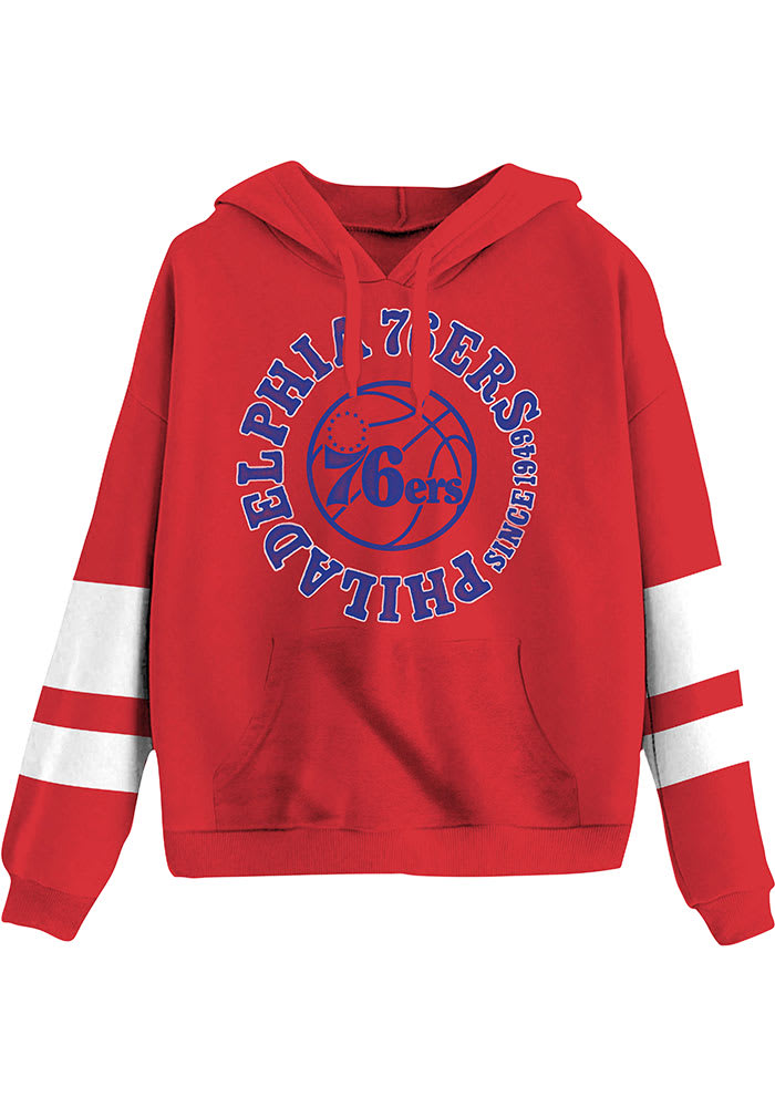 Junk Food Clothing Philadelphia 76ers Womens Red Sideline Hooded Sweatshirt