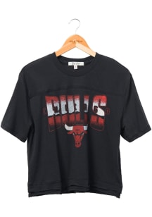 Junk Food Clothing Chicago Bulls Womens Black Champion Short Sleeve T-Shirt