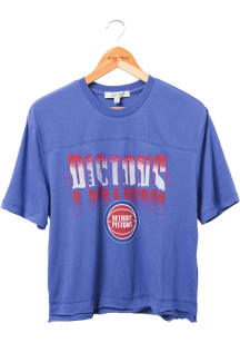 Junk Food Clothing Detroit Pistons Womens Blue Champion Short Sleeve T-Shirt