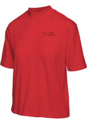 Junk Food Clothing Chicago Bulls Womens Red Mock Short Sleeve T-Shirt