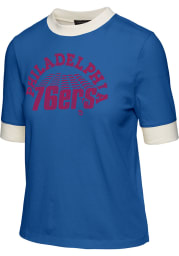 Junk Food Clothing Philadelphia 76ers Womens Ringer Short Sleeve T-Shirt