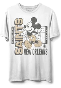 Junk Food Clothing New Orleans Saints White Mickey Field Short Sleeve T Shirt