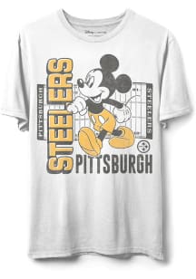 Junk Food Clothing Pittsburgh Steelers White Mickey Field Short Sleeve T Shirt