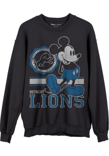 Junk Food Clothing Detroit Lions Mens Black Mickey Long Sleeve Crew Sweatshirt