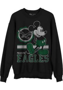 Junk Food Clothing Philadelphia Eagles Mens Black Mickey Long Sleeve Crew Sweatshirt