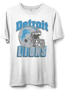 Junk Food Clothing Detroit Lions White Throwback Helmet Short Sleeve T Shirt