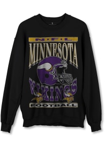 Junk Food Clothing Minnesota Vikings Mens Black Helmet Long Sleeve Crew Sweatshirt