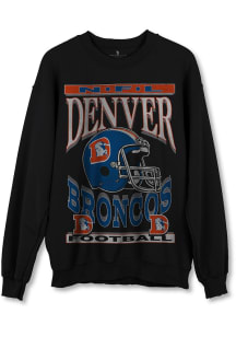 Junk Food Clothing Denver Broncos Mens Black Helmet Long Sleeve Crew Sweatshirt