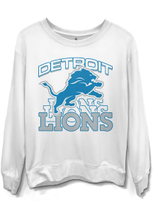 Junk Food Clothing Detroit Lions Womens White French Terry Crew Sweatshirt