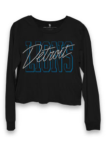 Junk Food Clothing Detroit Lions Womens Black Cropped LS Tee