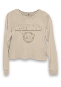 Junk Food Clothing Philadelphia Eagles Womens  Cropped LS Tee