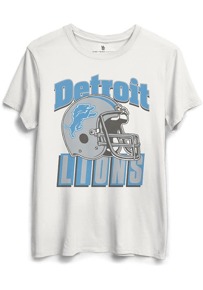 Junk Food Clothing Detroit Lions Womens White Girlfriend T-Shirt