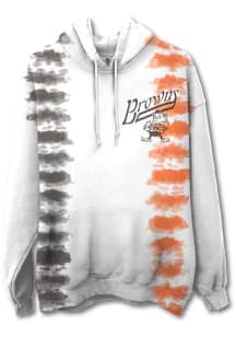 Junk Food Clothing Cleveland Browns Mens White Stitch Tie Dye Fashion Hood