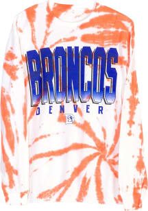 Junk Food Clothing Denver Broncos White Tie Dye Long Sleeve Fashion T Shirt