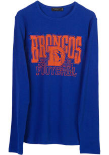 Junk Food Clothing Denver Broncos Blue Classic Thermal Long Sleeve T Shirt