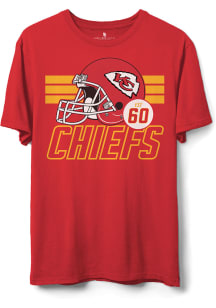 Junk Food Clothing Kansas City Chiefs Red Helmet Lines Short Sleeve T Shirt