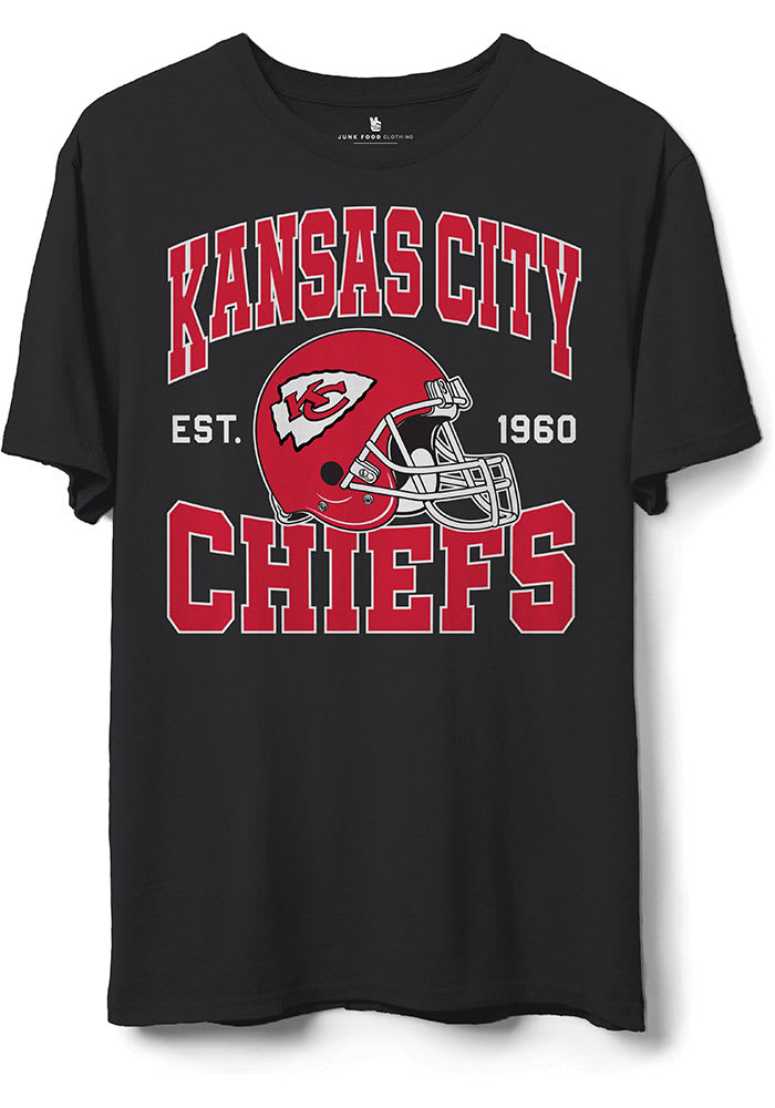 Junk Food Clothing Kansas City Chiefs Black NAME AND LOGO Short Sleeve T Shirt