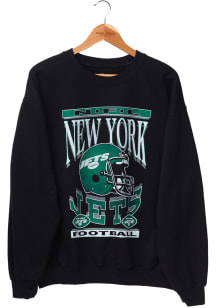 Junk Food Clothing New York Jets Mens Black Flea Market Long Sleeve Crew Sweatshirt