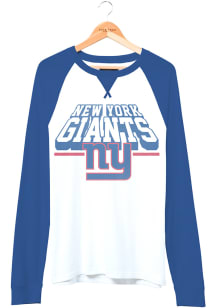 Junk Food Clothing New York Giants White Raglan Long Sleeve Fashion T Shirt