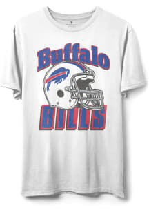 Junk Food Clothing Buffalo Bills White Throwback Helmet Short Sleeve T Shirt