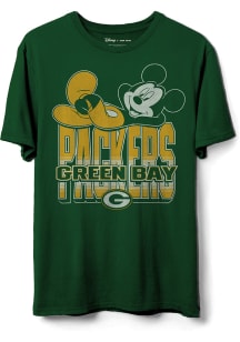 Junk Food Clothing Green Bay Packers Green Mickey Kick back Short Sleeve T Shirt