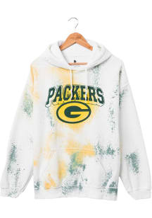 Junk Food Clothing Green Bay Packers Mens White TIE DYE Fashion Hood
