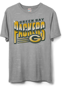 Junk Food Clothing Green Bay Packers Grey BUBBLE TEXT Short Sleeve Fashion T Shirt