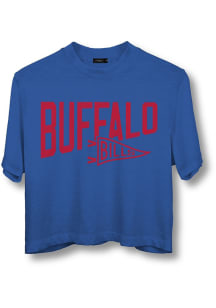 Junk Food Clothing Buffalo Bills Womens Blue Dual Threat Short Sleeve T-Shirt