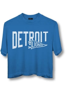 Junk Food Clothing Detroit Lions Womens Blue Dual Threat Short Sleeve T-Shirt