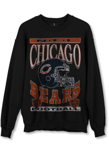 Junk Food Clothing Chicago Bears Mens Black HELMET Long Sleeve Crew Sweatshirt