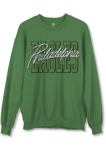 Junk Food Clothing Philadelphia Eagles Mens Kelly Green Timeout Flea Market Long Sleeve Crew Swe..